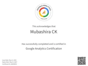 google analytics certification image by top freelance digital marketer in malappuram